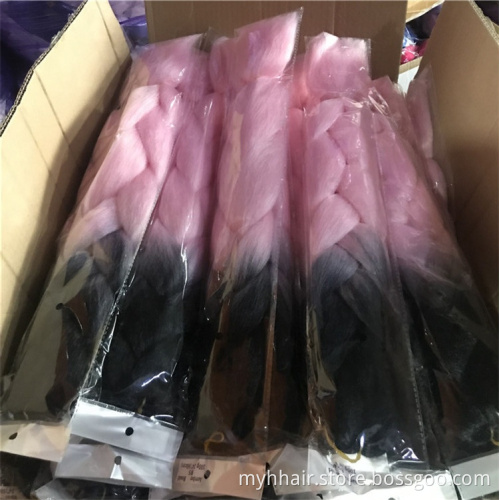 Wholesale Synthetic hair Bulk Crochet Hair 24 inch Ombre Braiding Hair for Women extension Wholesale Cheap Jumbo Braid